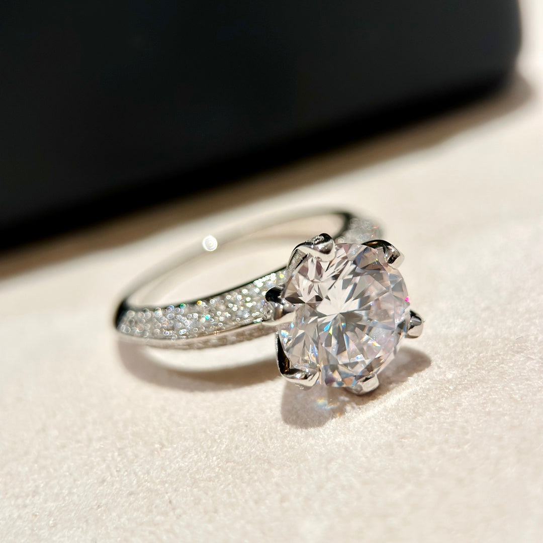 18K Tiffany Pave Tiffany Setting Engagement Ring